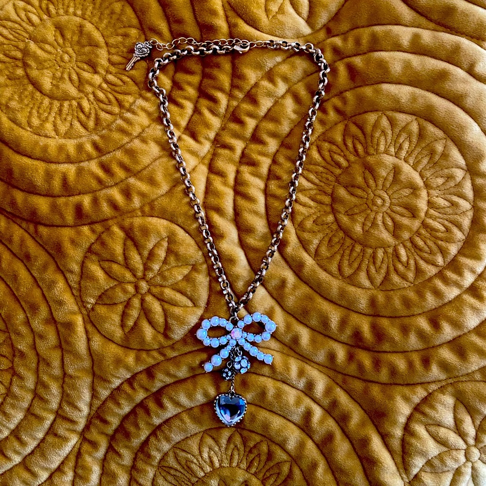 Betsey Johnson Pearl Bow Necklace